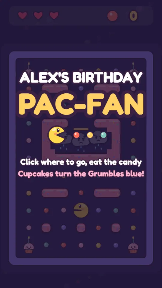 80s birthday card: the card's title screen
