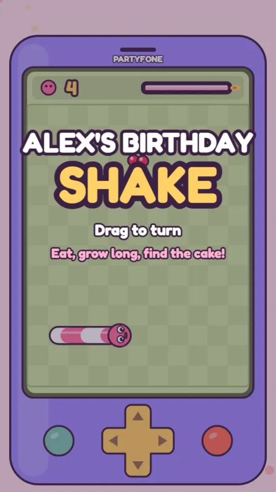 90s birthday card: the card's title screen