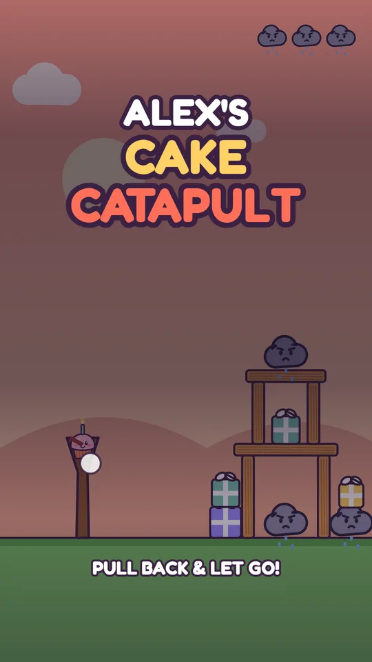 Catapult birthday card: the card's title screen