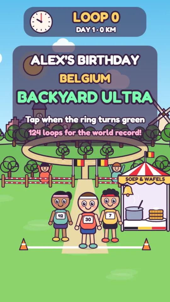 Running birthday card: the card's title screen